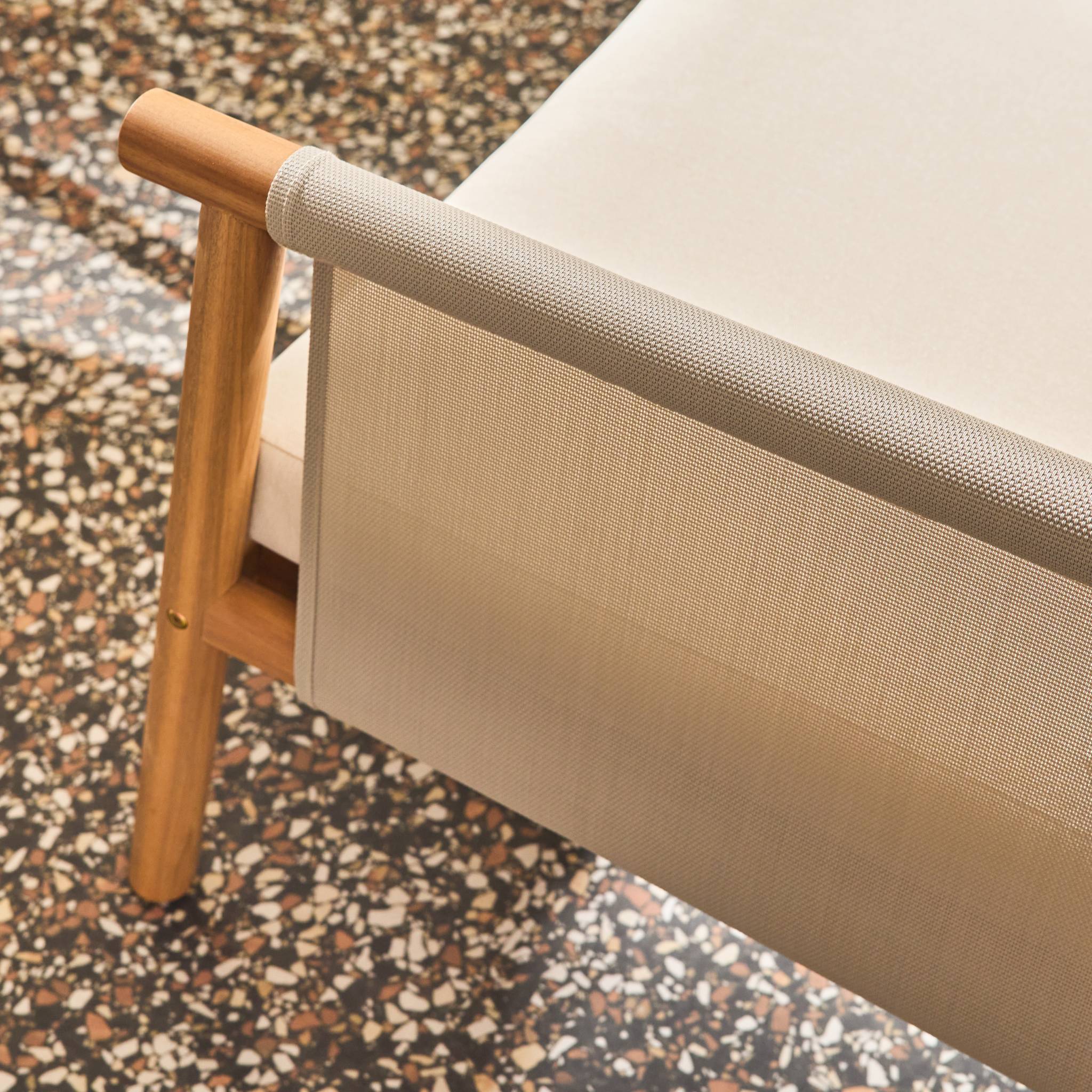 sweeek - Salon de jardin bois d'acacia et tissu beige 4 places - Koa | sweeek - Image 5