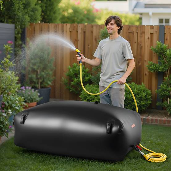 VEVOR Réservoir d'Eau Souple Vessie de Stockage Eau Pliable en PVC 540 L Noir - Image 8