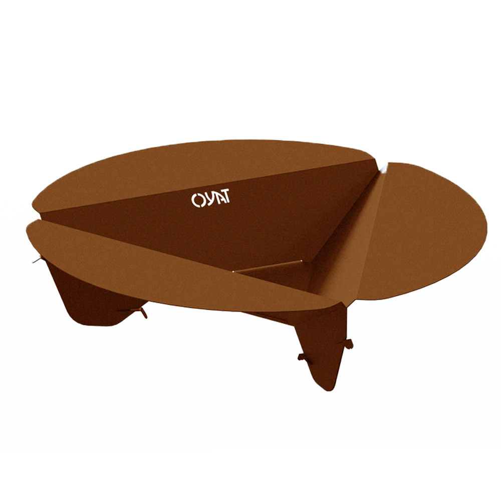 Bonne Anse 120 - Brasero d'ambiance Ø120 Acier corten brut - OYAT - Image 1