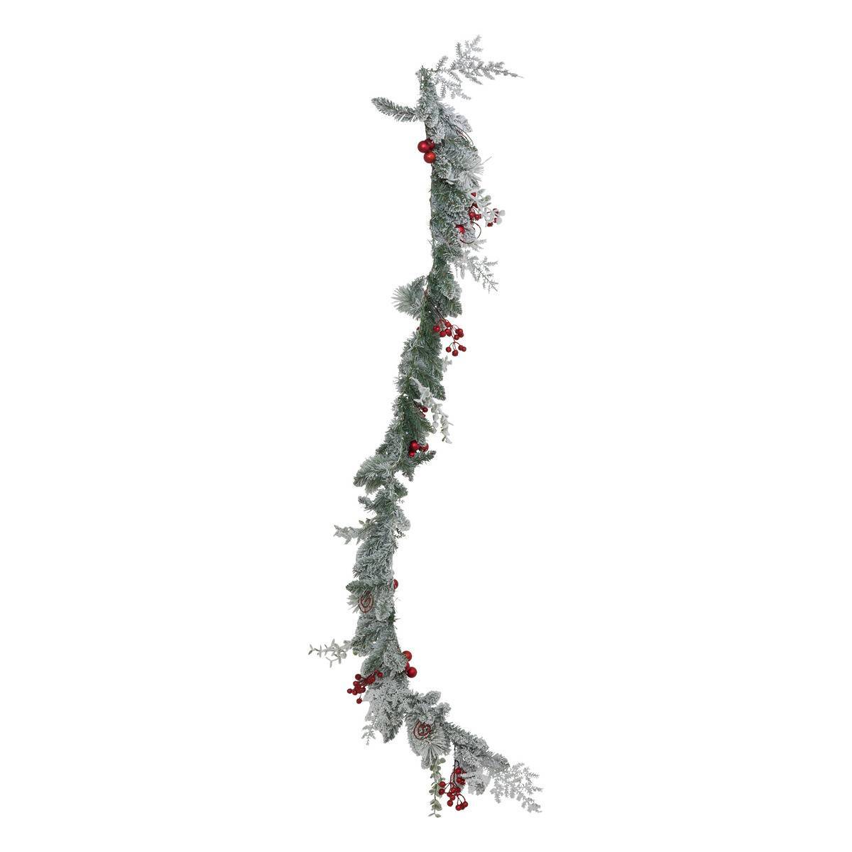 Atmosphera - Guirlande floquée baies rouges l.1,8m blanc - Atmosphera Créateur d'intérieur - Image 3