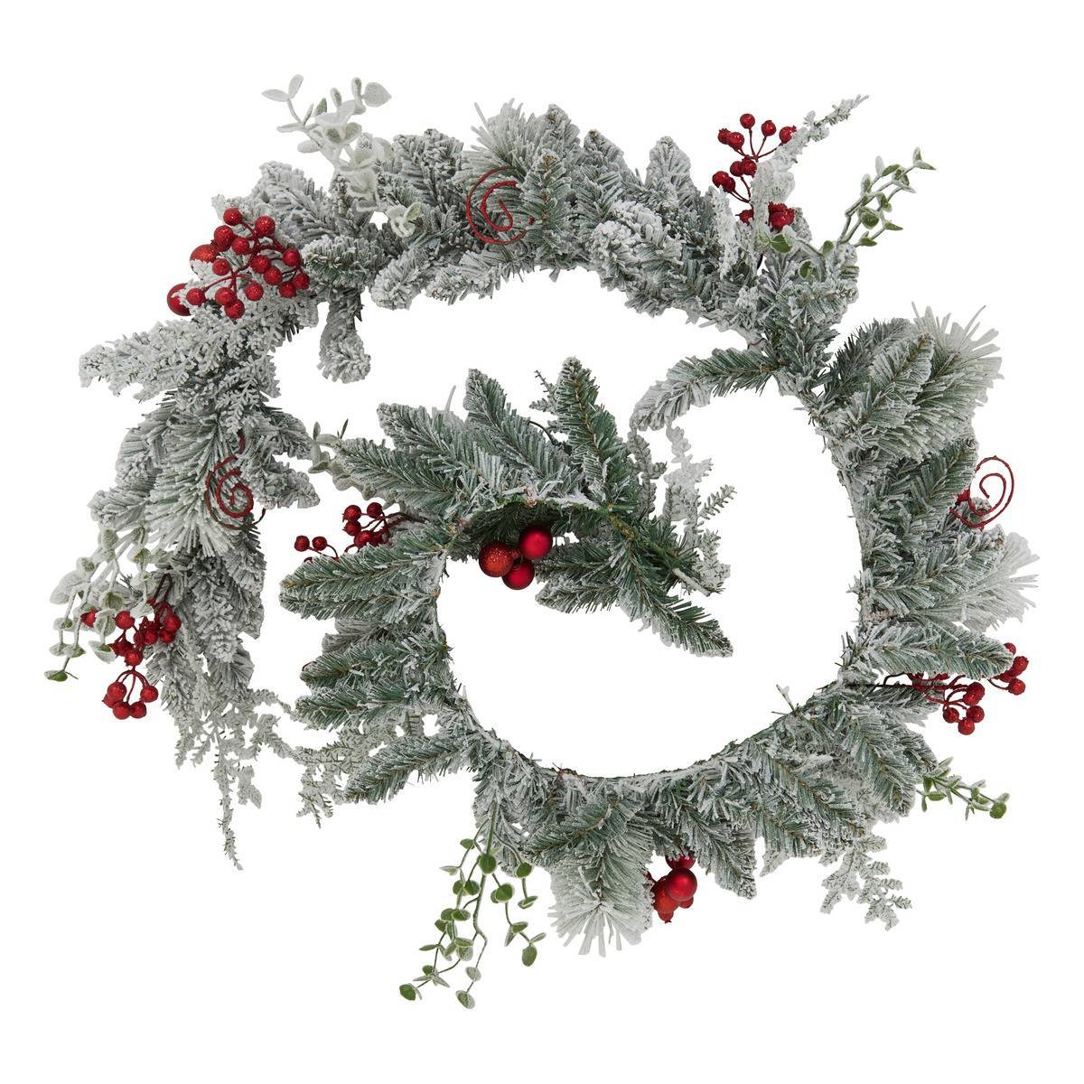 Atmosphera - Guirlande floquée baies rouges l.1,8m blanc - Atmosphera Créateur d'intérieur - Image 2