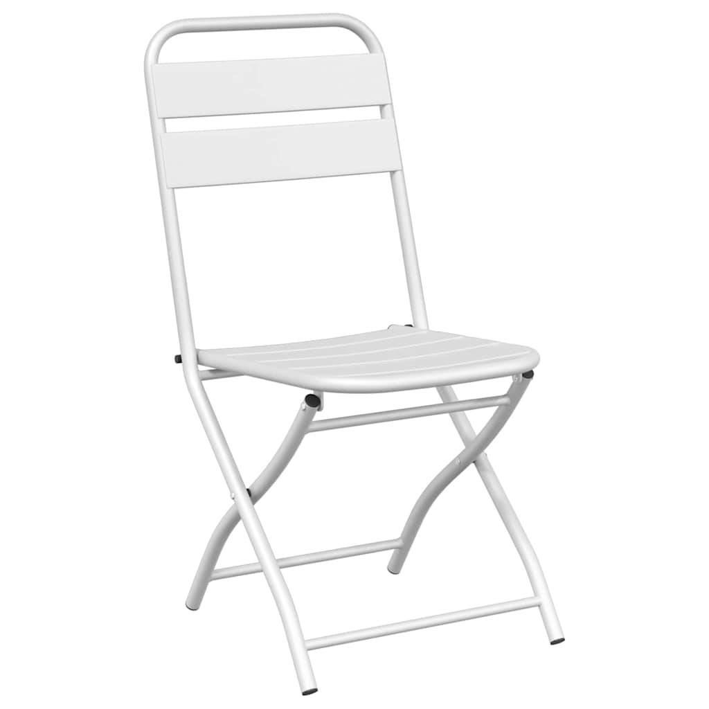 Vidaxl - Ensemble bistrot 3 pcs-Salons de jardin Blanc Acier - Image 5