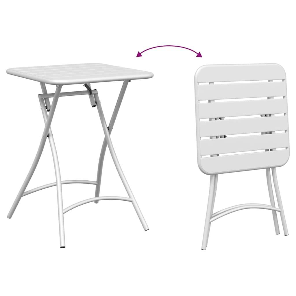 Vidaxl - Ensemble bistrot 3 pcs-Salons de jardin Blanc Acier - Image 8