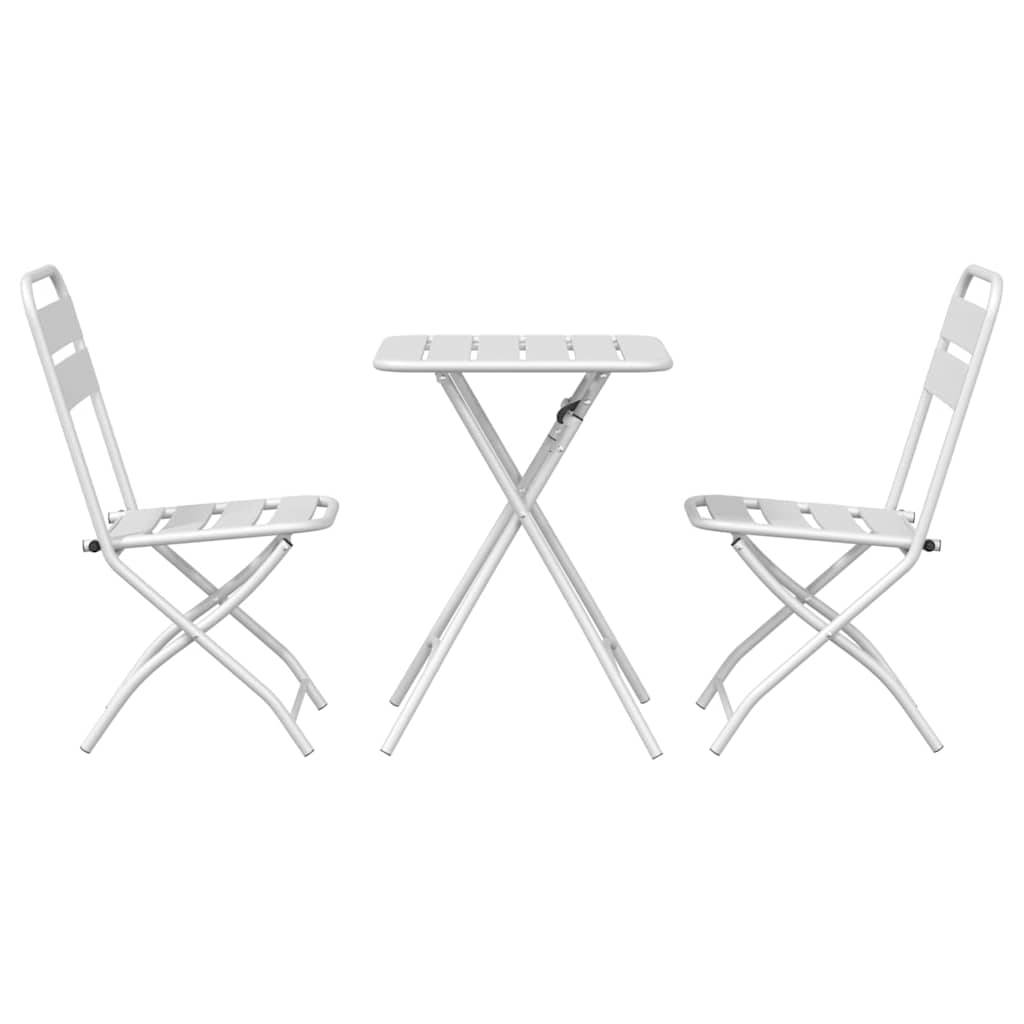 Vidaxl - Ensemble bistrot 3 pcs-Salons de jardin Blanc Acier - Image 7