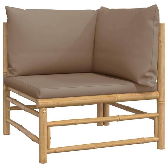 ComfortXL - Petit Salon de Jardin 2 Pièces en Bambou avec Table Basse pour Balcon ou Terrasse Taupe – ComfortXL Outdoor Living - Image 4