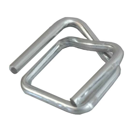 Lot de 500 Boucles BC pour Feuillard de cerclage 13 mm - Qualité PRO - Boucles autobloquantes en acier galvanisé TECPLAST - Imagen 1