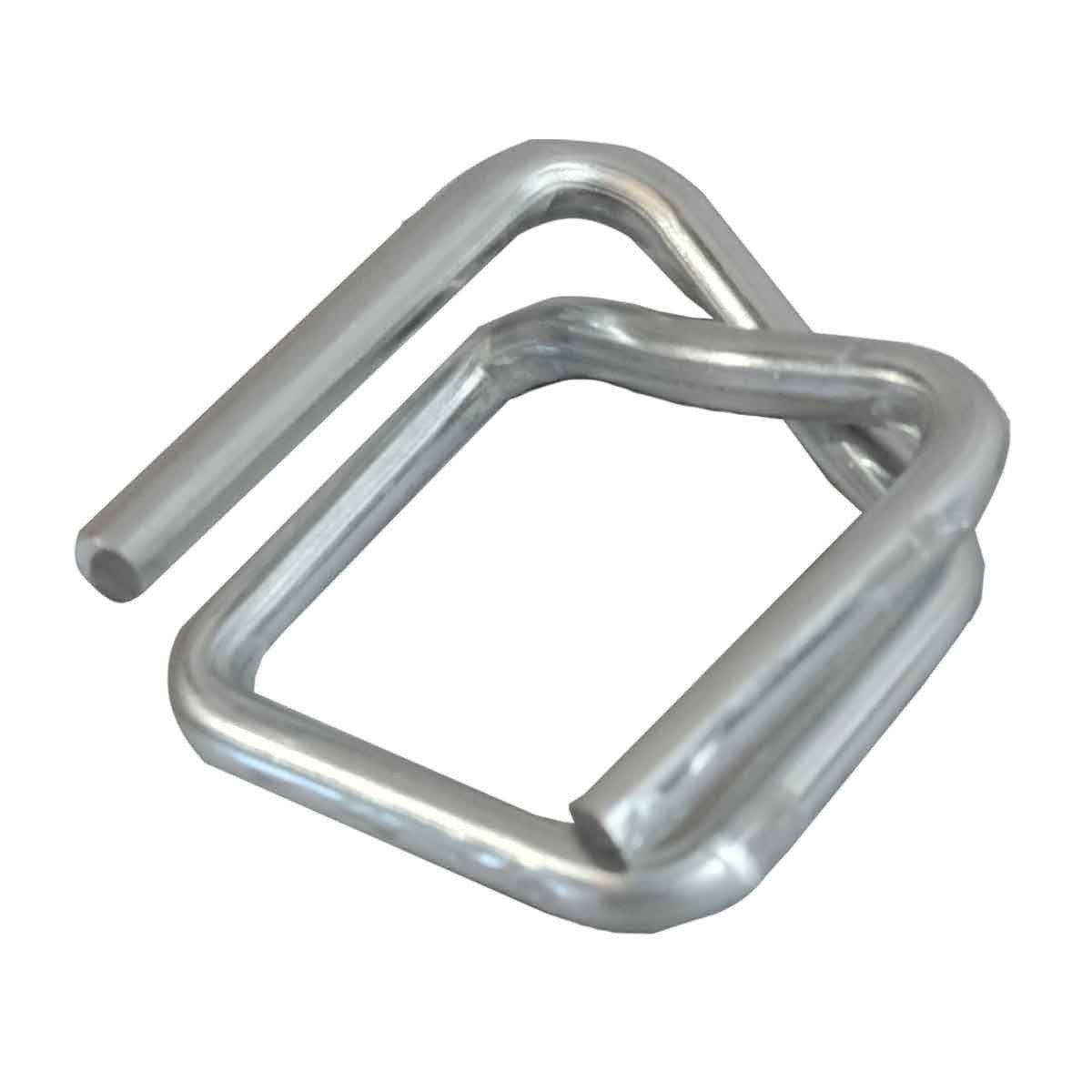 Lot de 500 Boucles BC pour Feuillard de cerclage 13 mm - Qualité PRO - Boucles autobloquantes en acier galvanisé TECPLAST - Imagen 1