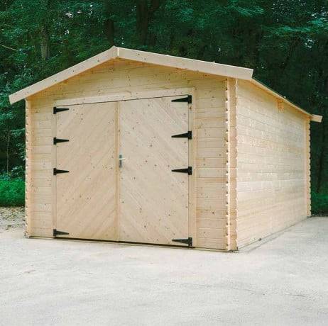 Garage traditionnel  en bois 16,20 m² avec dble porte, Toiture Shingle gris - Imagen 1