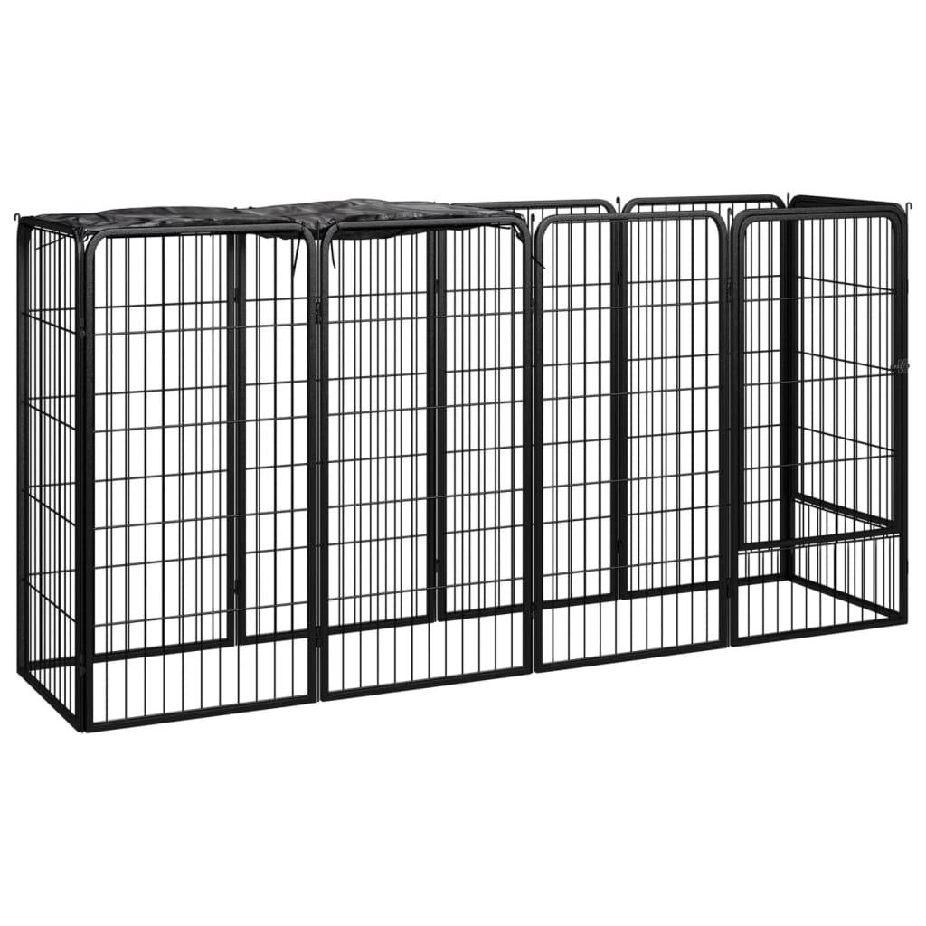 Vidaxl - Parc pour chien 10panneaux Noir 50x100cm Acier enduit de poudre vidaXL 3115948 - Imagen 1