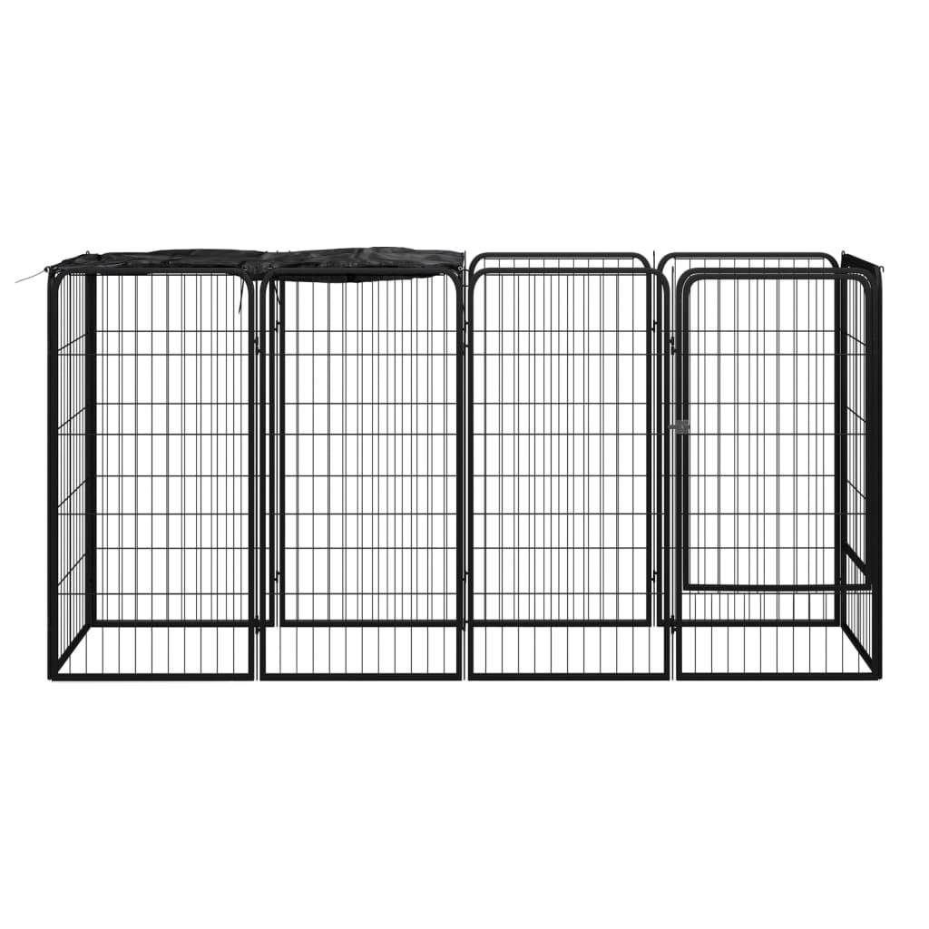 Vidaxl - Parc pour chien 10panneaux Noir 50x100cm Acier enduit de poudre vidaXL 3115948 - Imagen 2