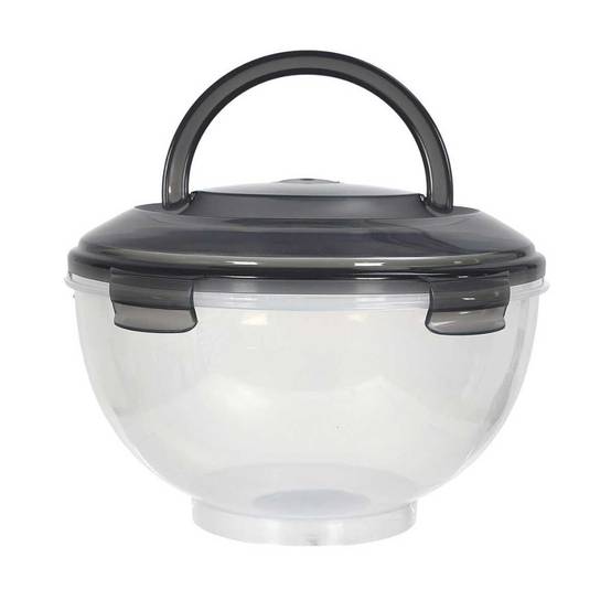 Set de 3 boîtes hermétiques à emporter en plastique avec couvercles hermétiques gris - - Image 3
