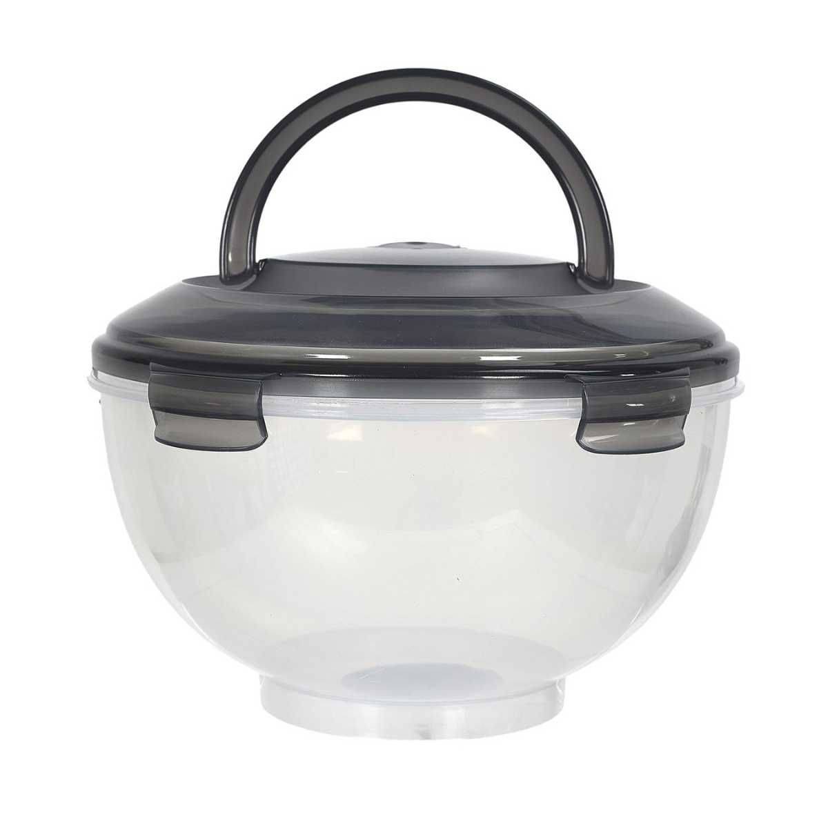 Set de 3 boîtes hermétiques à emporter en plastique avec couvercles hermétiques gris - - Image 3