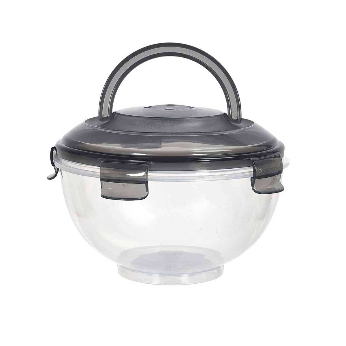 Set de 3 boîtes hermétiques à emporter en plastique avec couvercles hermétiques gris - - Image 4