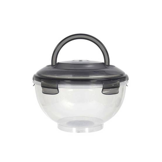 Set de 3 boîtes hermétiques à emporter en plastique avec couvercles hermétiques gris - - Image 5