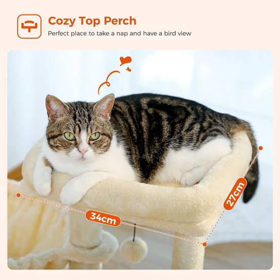 Petit Arbre à Chat 72 cm avec Hamac Gris PAWZ Road - Image 8