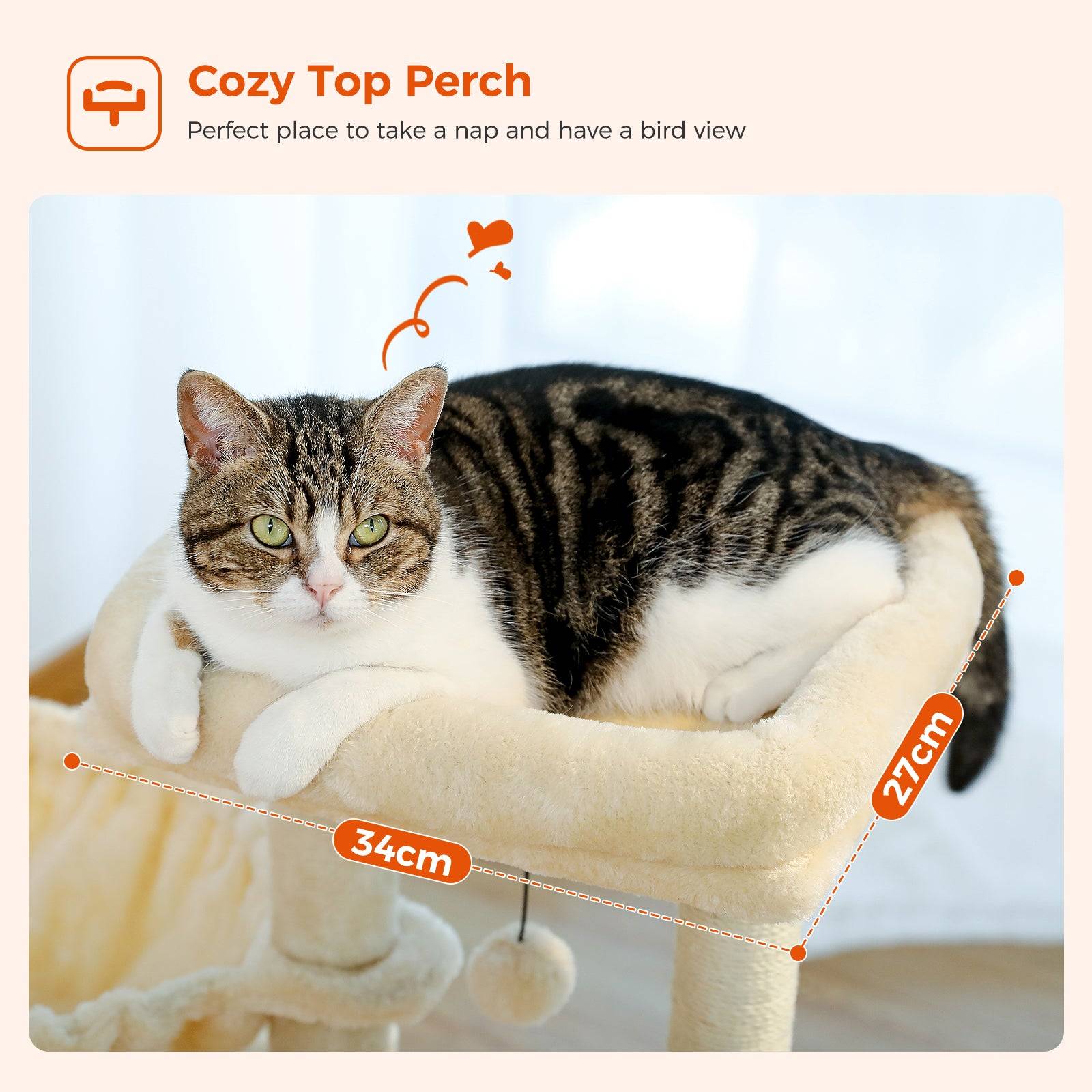 Petit Arbre à Chat 72 cm avec Hamac Gris PAWZ Road - Image 8