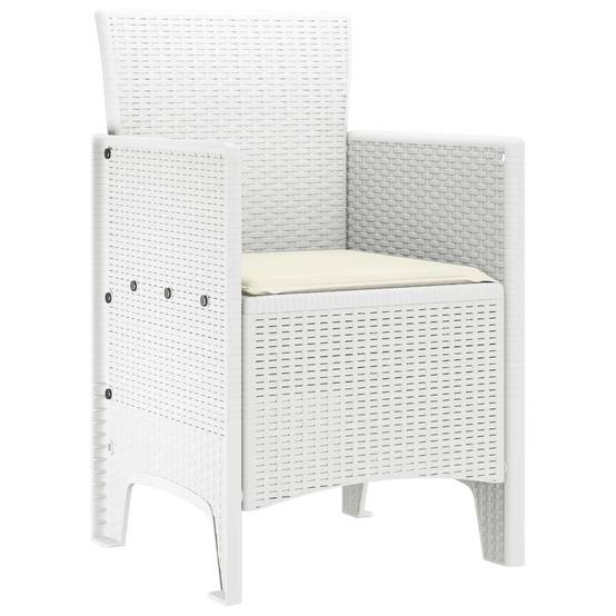 Chaise de jardin polypropylène blanc 53 x 49 x 85 cm, Poids :24.6kg - PANGIVO - Image 4