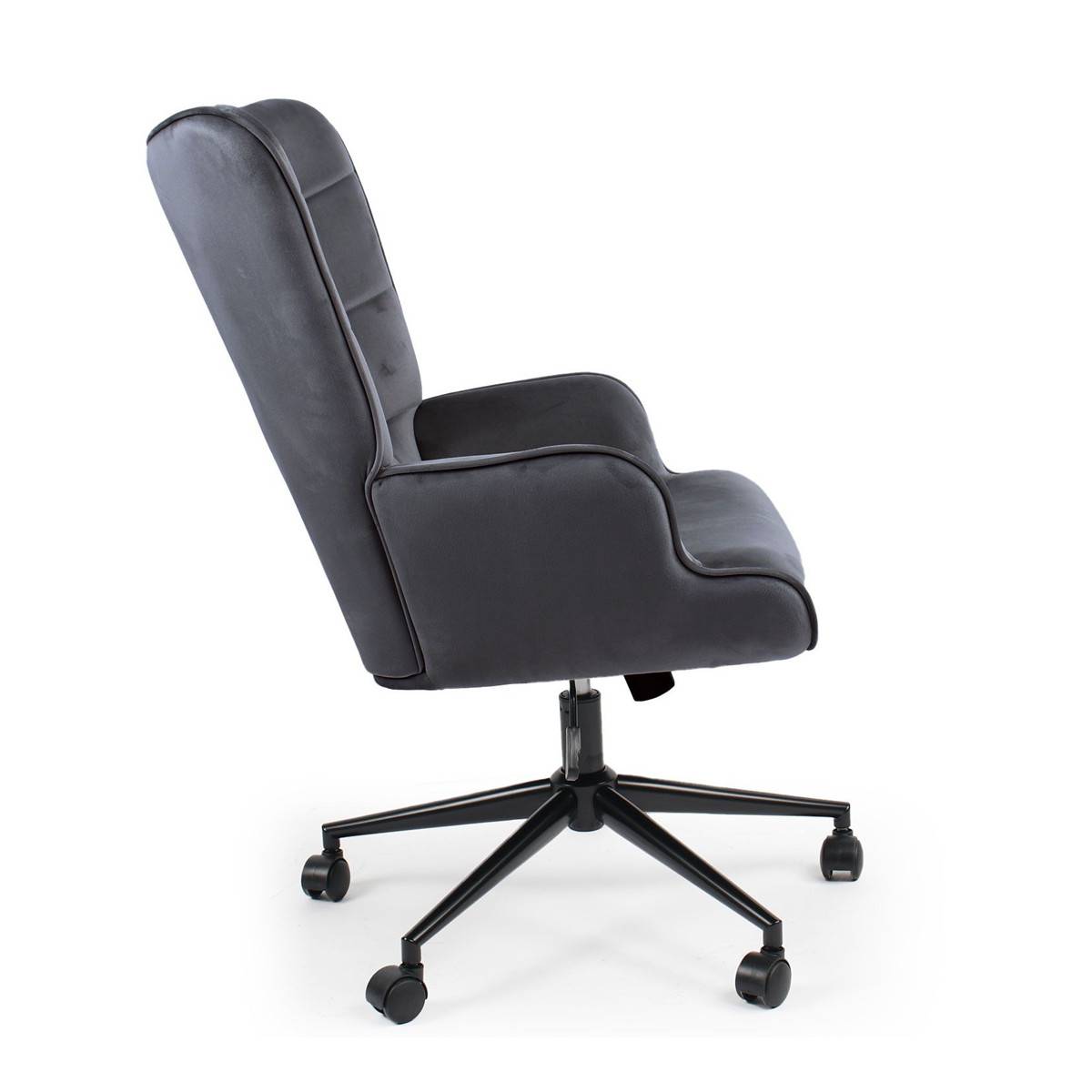 Paris Prix - Fauteuil de Bureau Velours "Verner" 96cm Gris - Image 3