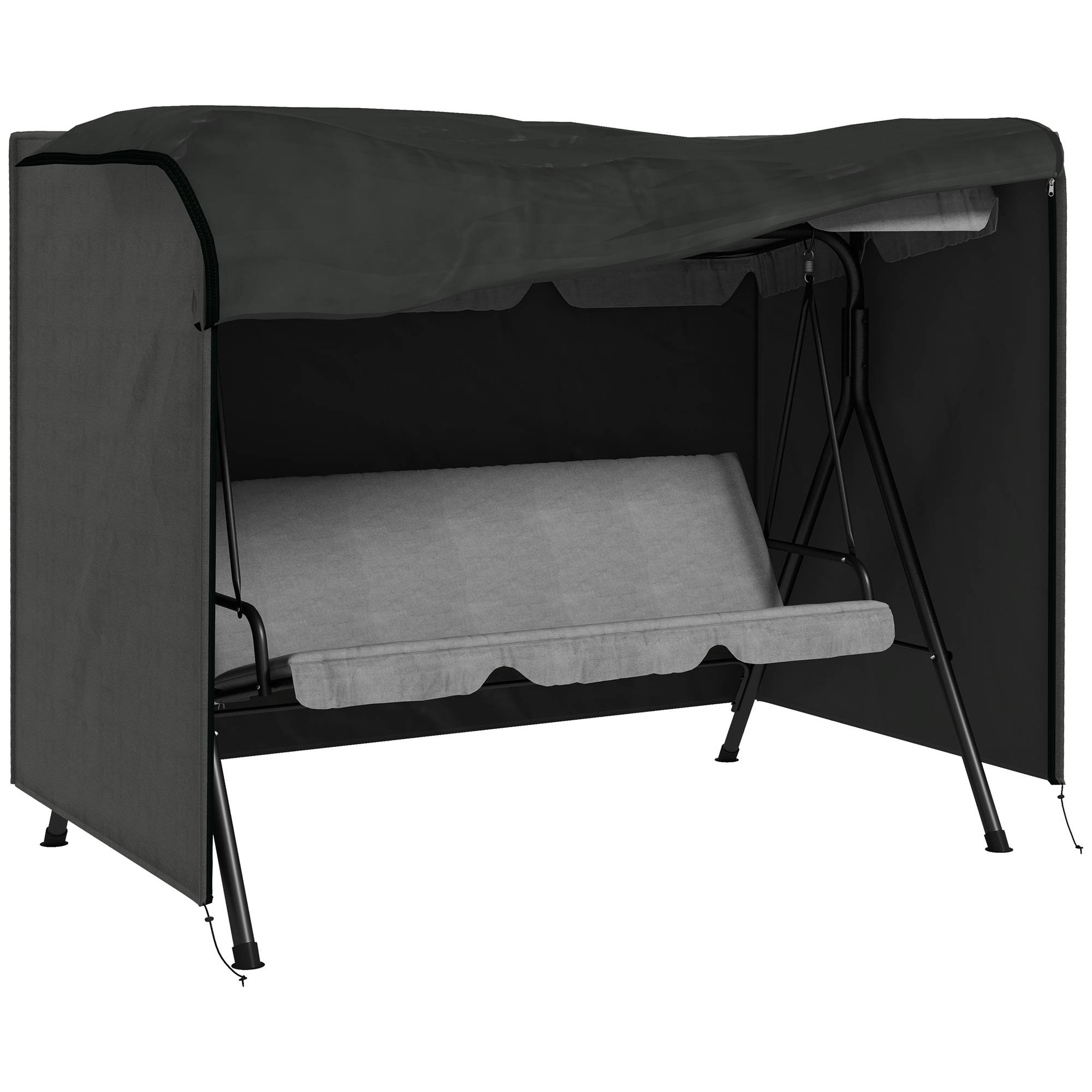 Housse protection balancelle jardin imperméable anti-UV gris foncé 205x124x164 cm - Image 1