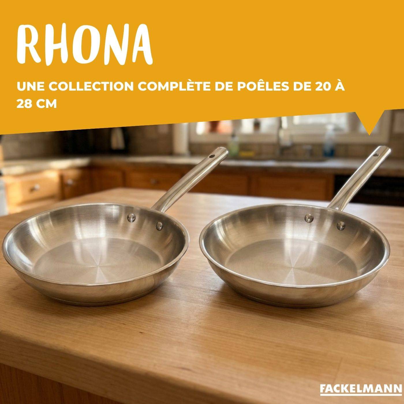 Poêle à frire inox 24 cm et couvercle de cuisson en verre Fackelmann Rhona - Image 5