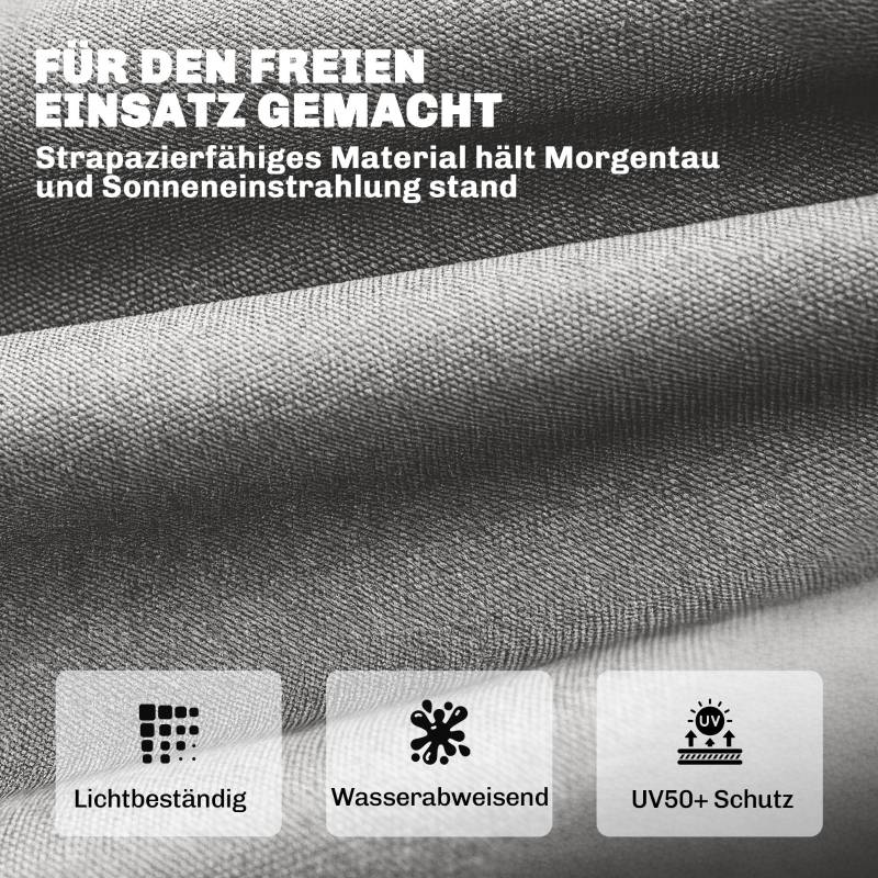 Coussin bain de soleil Polyester pour transat extérieur déperlant 198x65x13cm Gris clair - ComfortXL Outdoor Living - Image 6