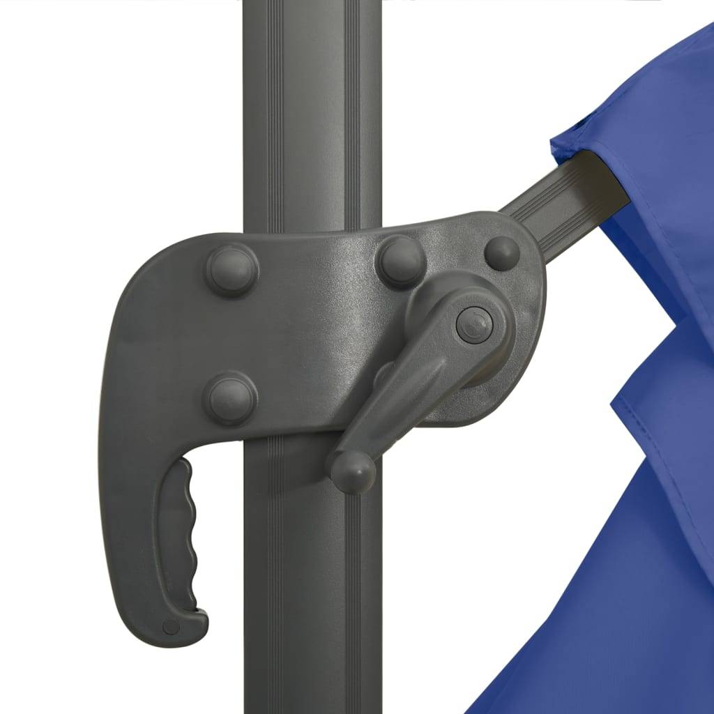 Helloshop26 - Parasol meuble de jardin cantilever à double toit 400 x 300 cm bleu azuré - Imagen 7