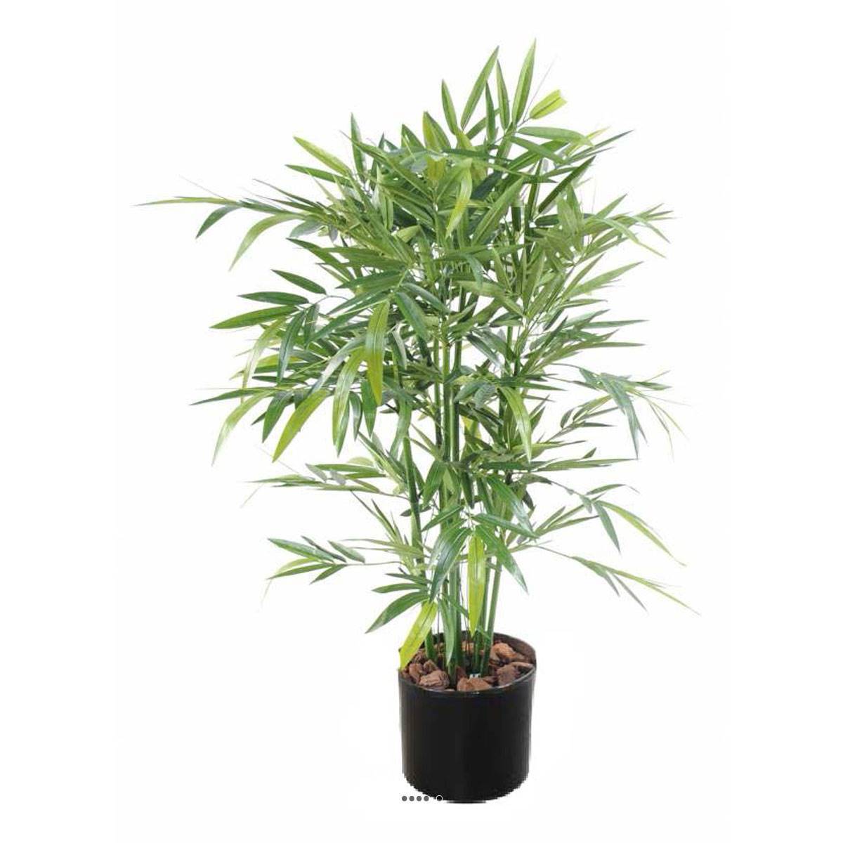 Artificielles - Bambou Artificiel cannes moyennes Vertes en pot feuillage tissu H 120 cm D 75cm Vert - dimhaut: H 120 cm - couleur: Vert 430