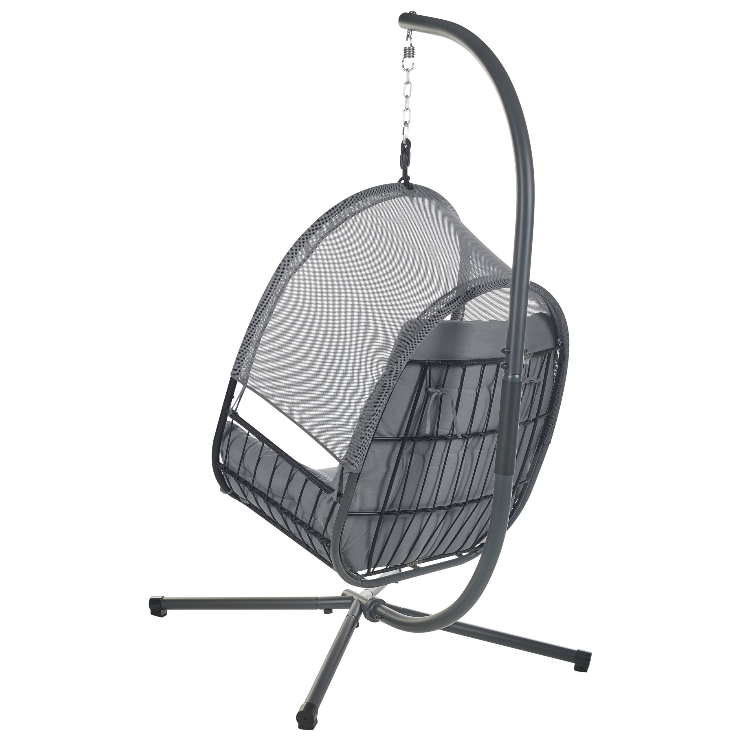 Beliani - Chaise porte-à-faux Tissu maillé Gris foncé ALVIANO - 98x136x196- Beliani - Image 4
