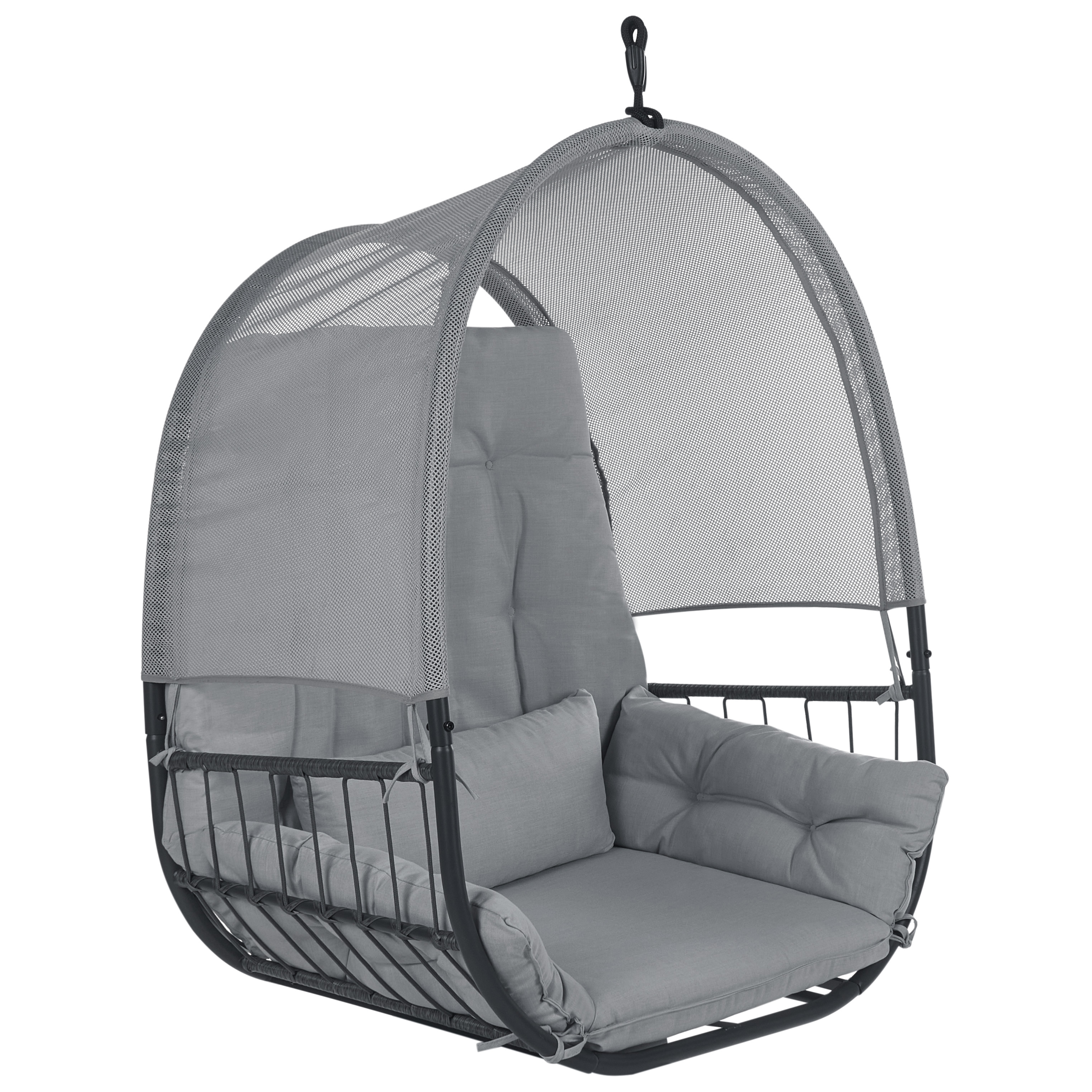 Beliani - Chaise porte-à-faux Tissu maillé Gris foncé ALVIANO - 98x136x196- Beliani - Image 5