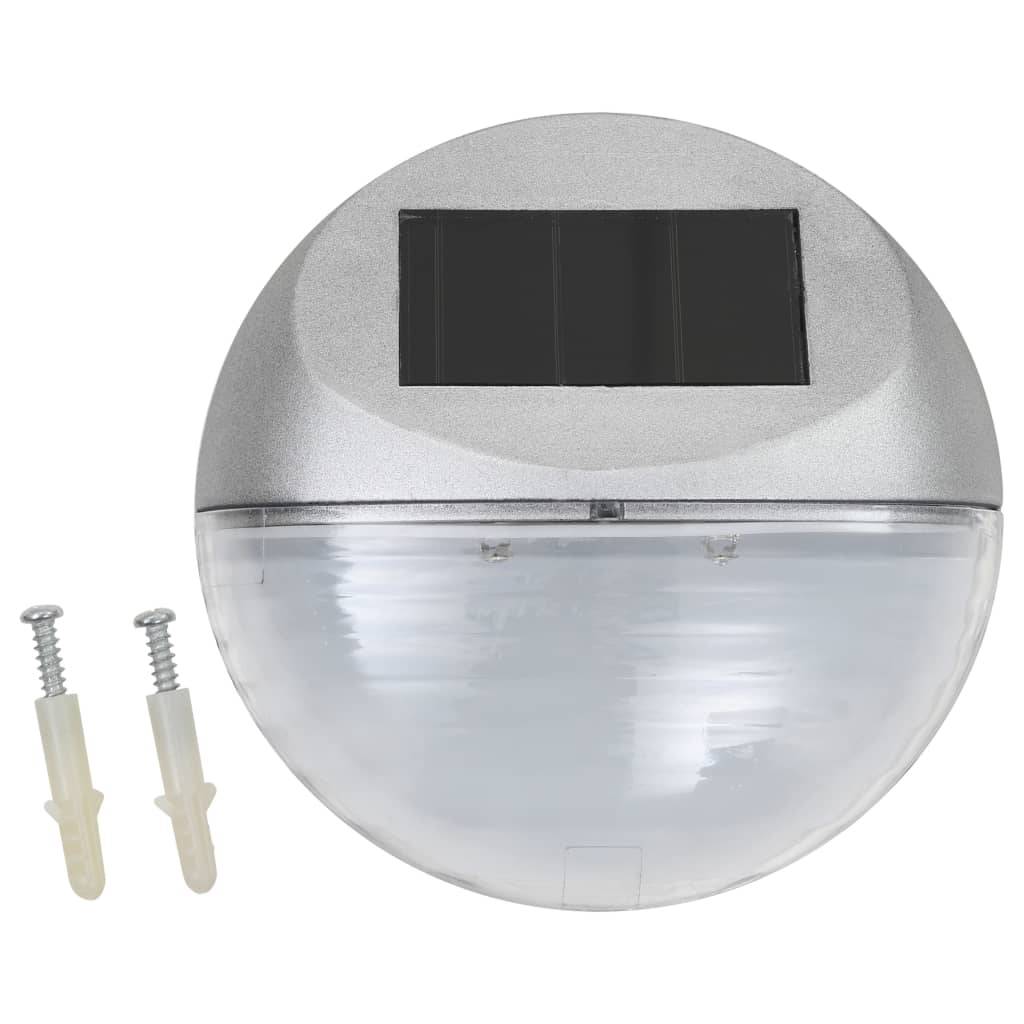 Lampe d'extérieur - Lampe de jardins solaires murales à LED 24 pcs Rond Argenté