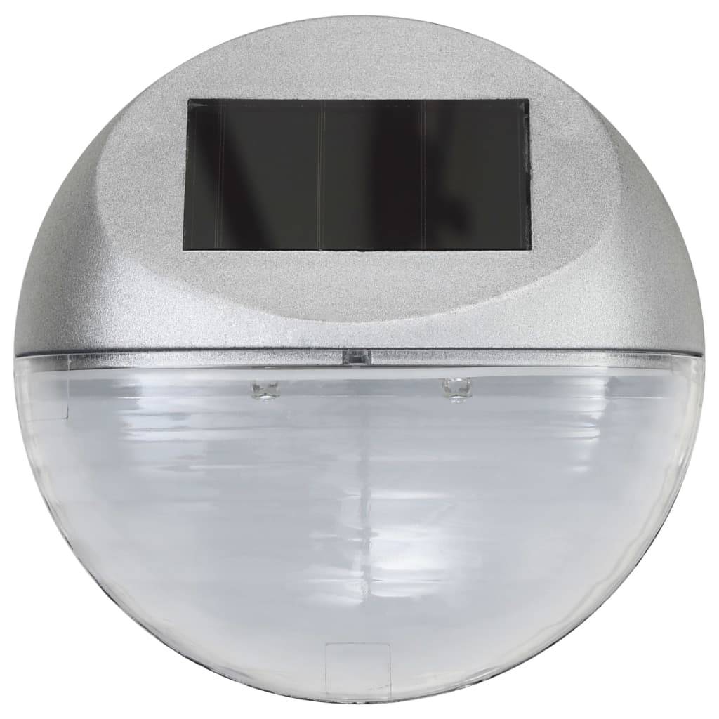 Lampe d'extérieur - Lampe de jardins solaires murales à LED 24 pcs Rond Argenté - Image 4