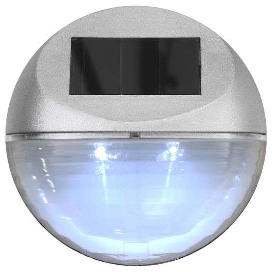 Lampe d'extérieur - Lampe de jardins solaires murales à LED 24 pcs Rond Argenté - Image 6
