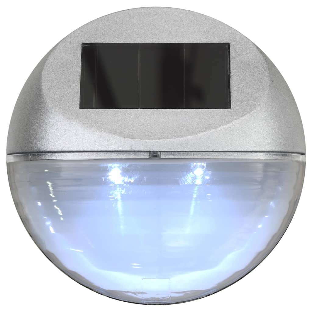 Lampe d'extérieur - Lampe de jardins solaires murales à LED 24 pcs Rond Argenté - Image 6