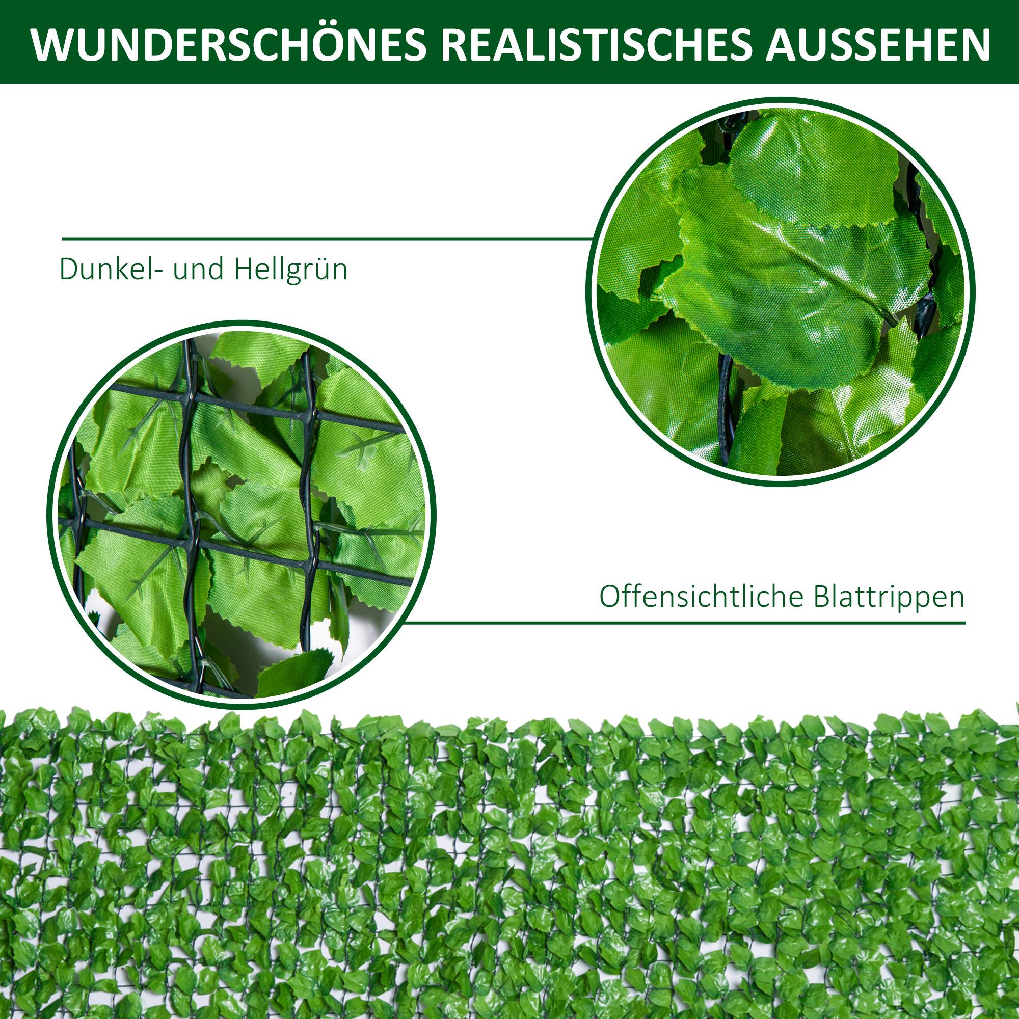 ComfortXL - Brise-vue haie artificielle PE 300 x 150 cm vert clair balcon terrasse occultation feuillage résistant UV - Image 6