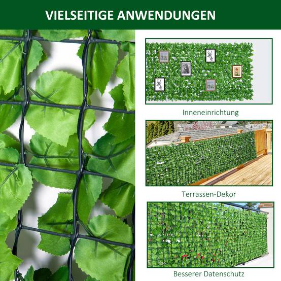 ComfortXL - Brise-vue haie artificielle PE 300 x 150 cm vert clair balcon terrasse occultation feuillage résistant UV - Image 5