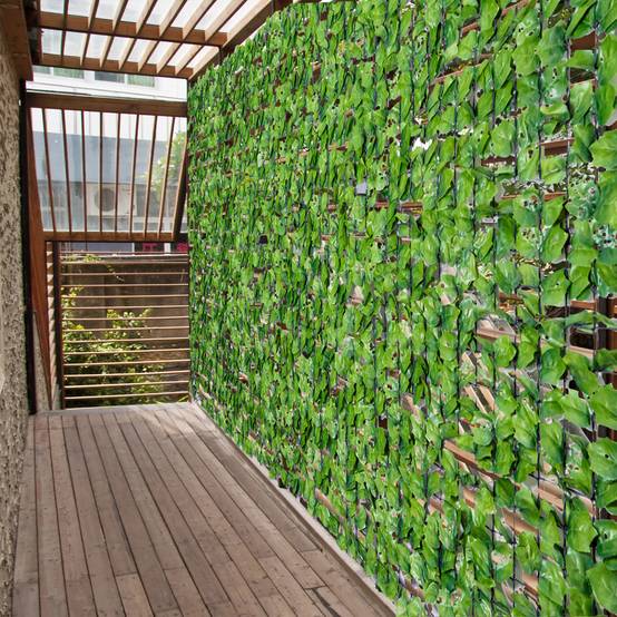 ComfortXL - Brise-vue haie artificielle PE 300 x 150 cm vert clair balcon terrasse occultation feuillage résistant UV - Image 1