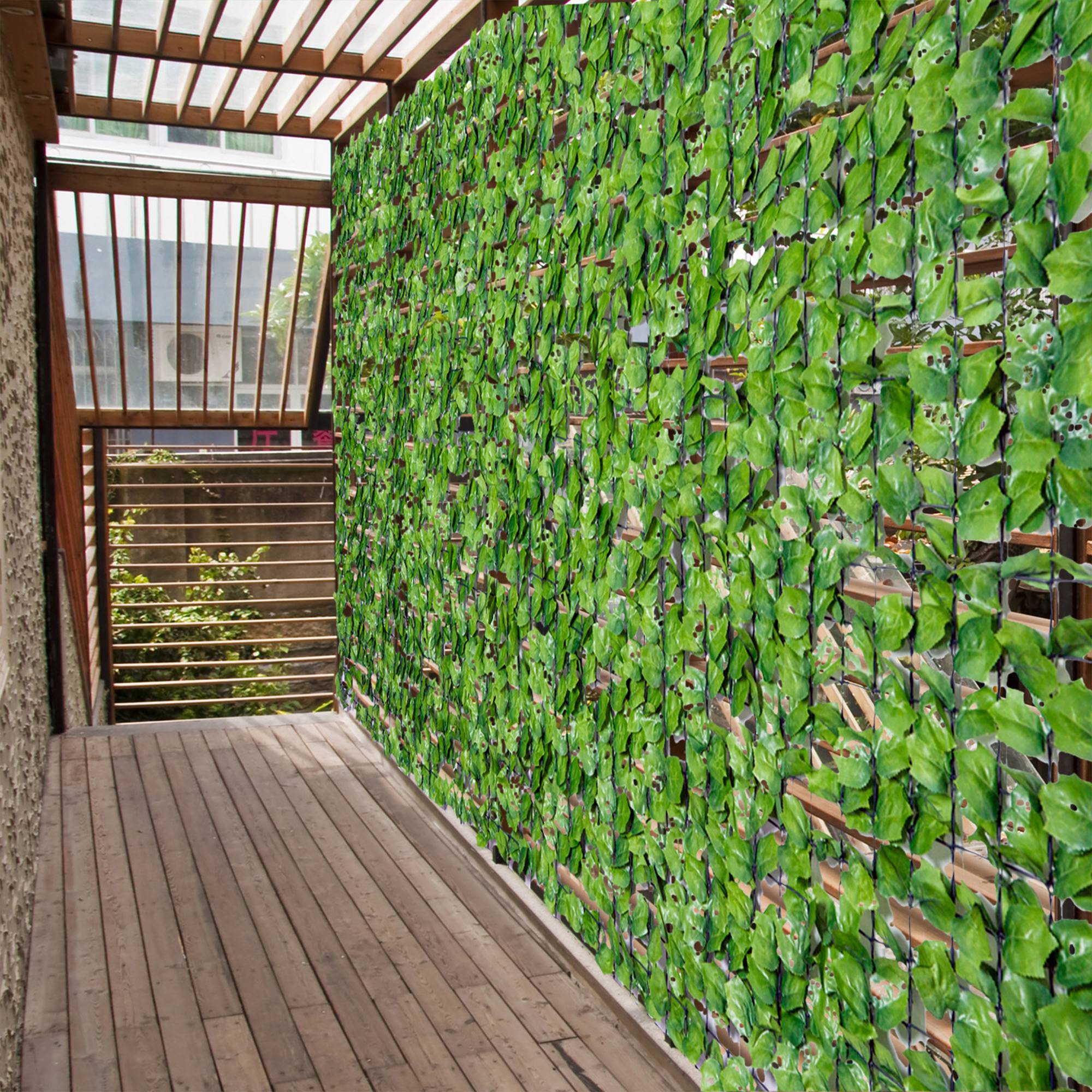 ComfortXL - Brise-vue haie artificielle PE 300 x 150 cm vert clair balcon terrasse occultation feuillage résistant UV