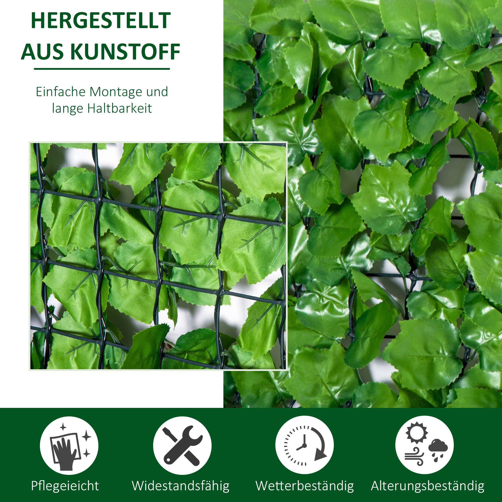 ComfortXL - Brise-vue haie artificielle PE 300 x 150 cm vert clair balcon terrasse occultation feuillage résistant UV - Image 4