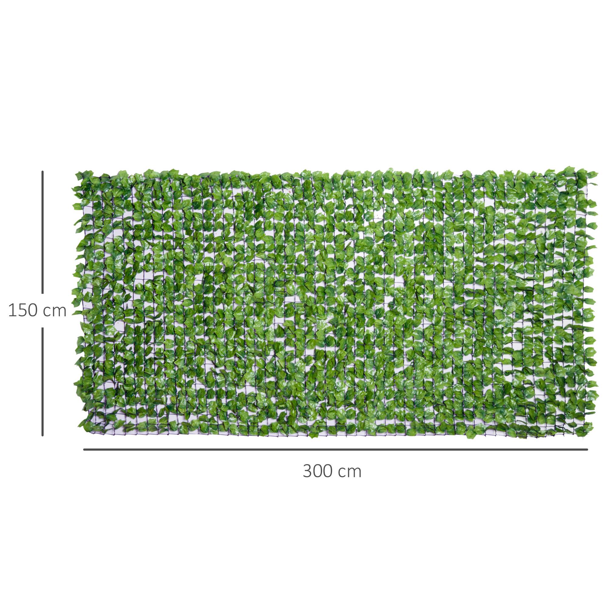 ComfortXL - Brise-vue haie artificielle PE 300 x 150 cm vert clair balcon terrasse occultation feuillage résistant UV - Image 3