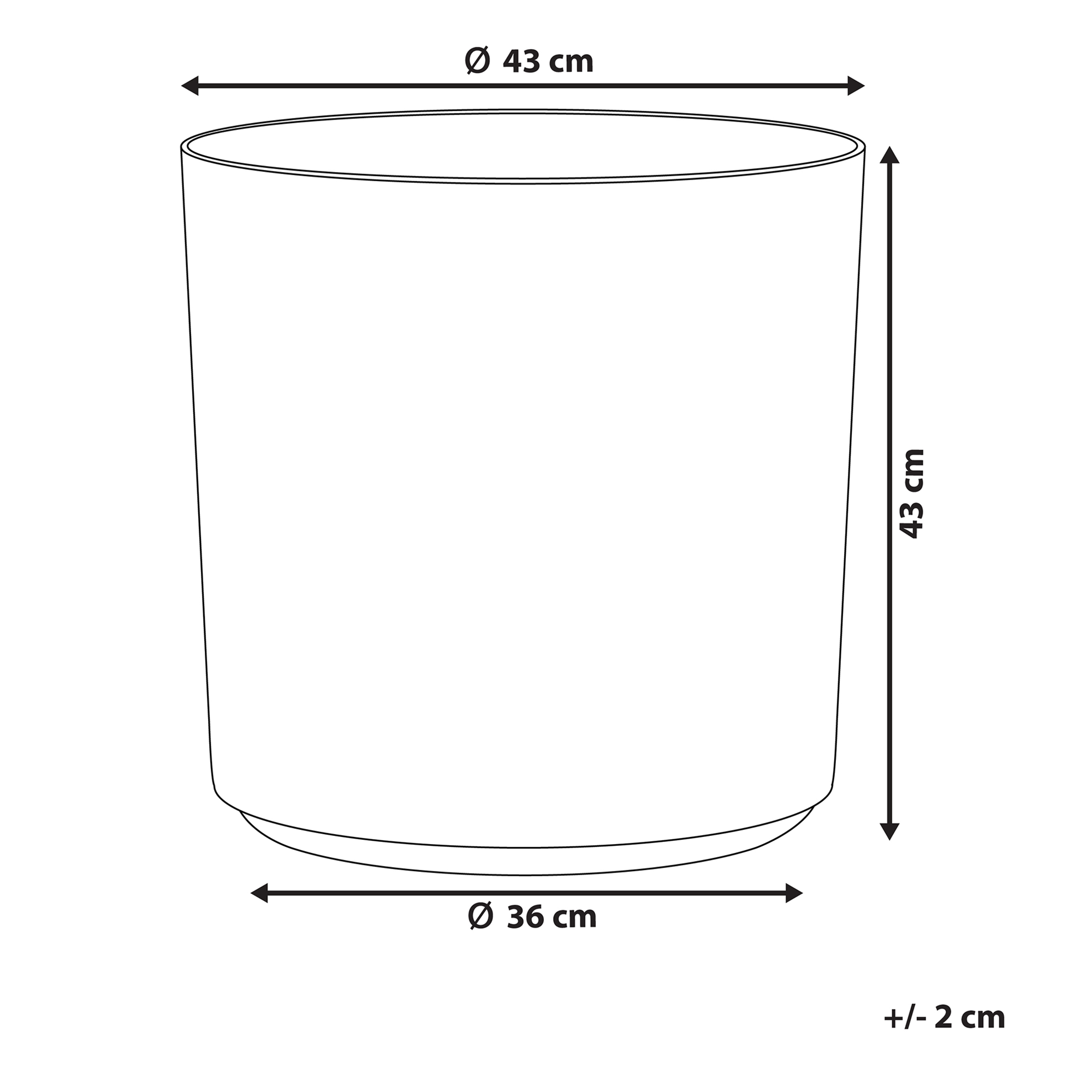 Beliani - Grand Cache-Pot Rond Gris Diamètre 43 cm en Mélange de Fibres au Design Moderne Idéal pour Intérieur et Extérieur Beliani - Imagen 3