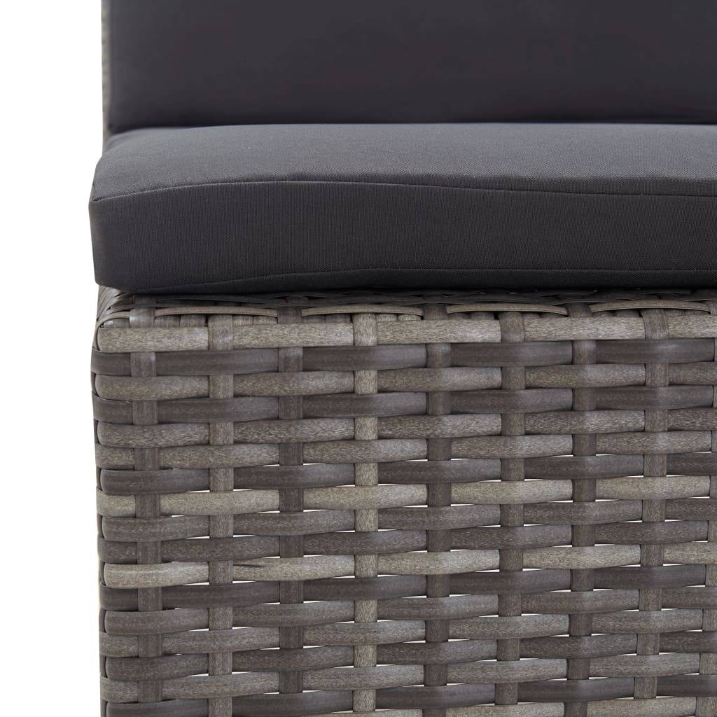 Vidaxl - Salon de jardin 5 pcs avec coussins résine tressée gris vidaXL 48946 - Imagen 5