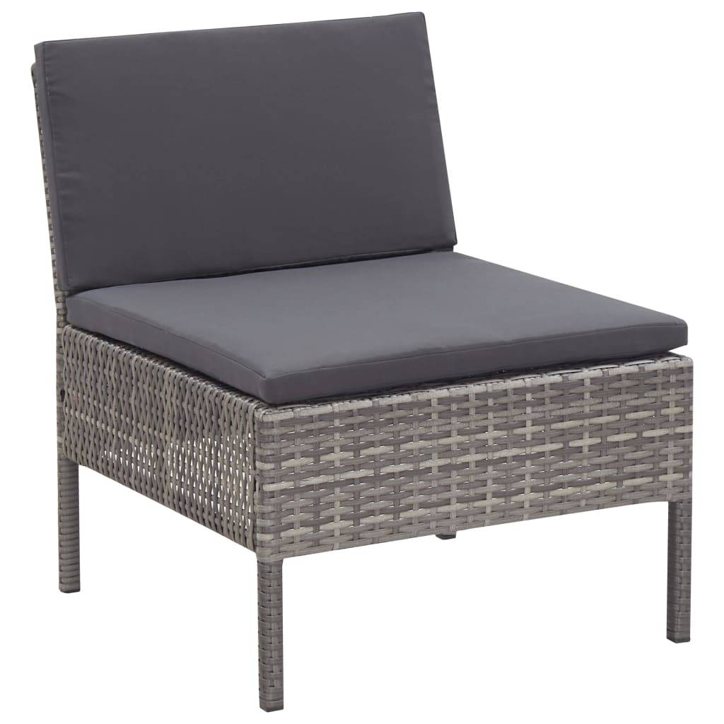 Vidaxl - Salon de jardin 5 pcs avec coussins résine tressée gris vidaXL 48946 - Imagen 10