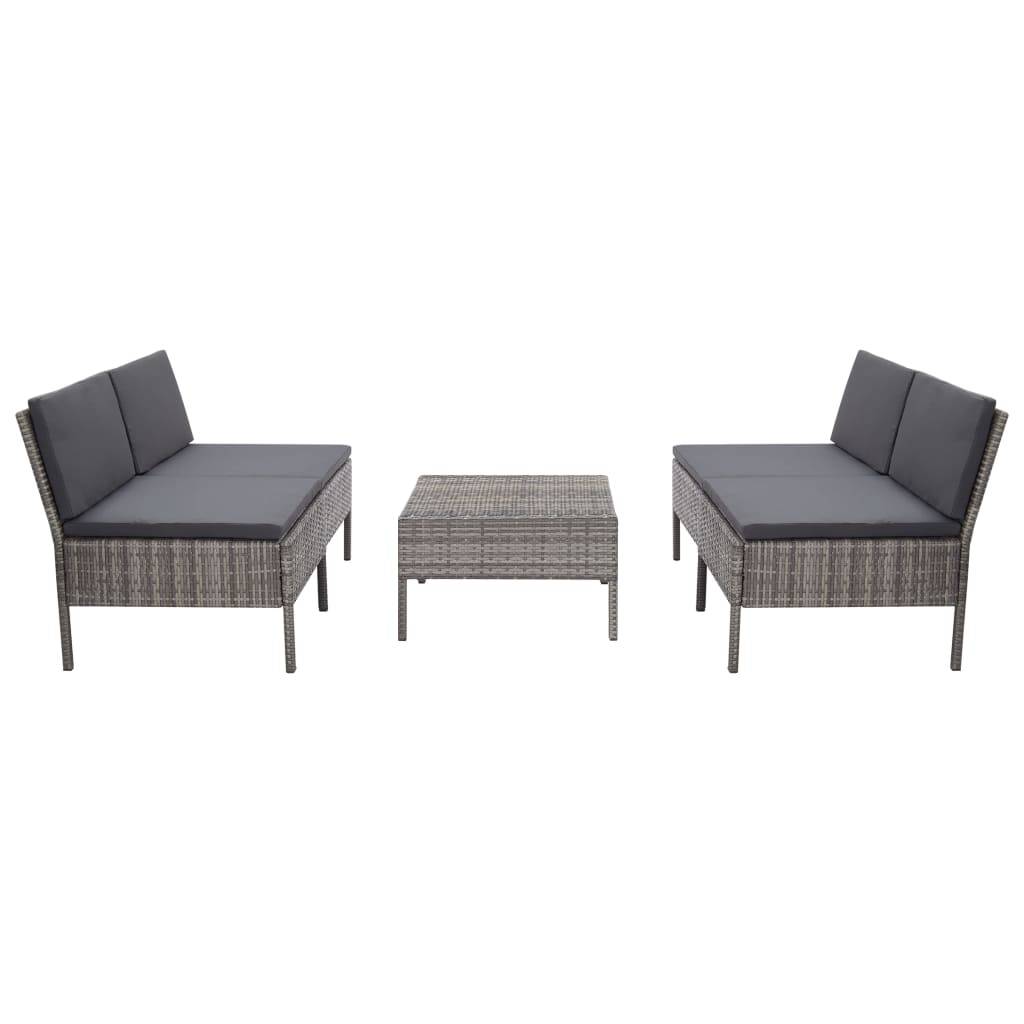 Vidaxl - Salon de jardin 5 pcs avec coussins résine tressée gris vidaXL 48946 - Imagen 1