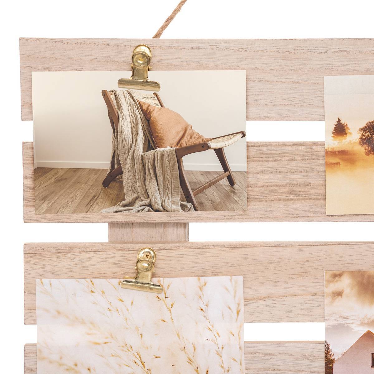 Atmosphera - Porte photo "Cagette" beige 58x43cm - Atmosphera Créateur d'intérieur - Imagen 3