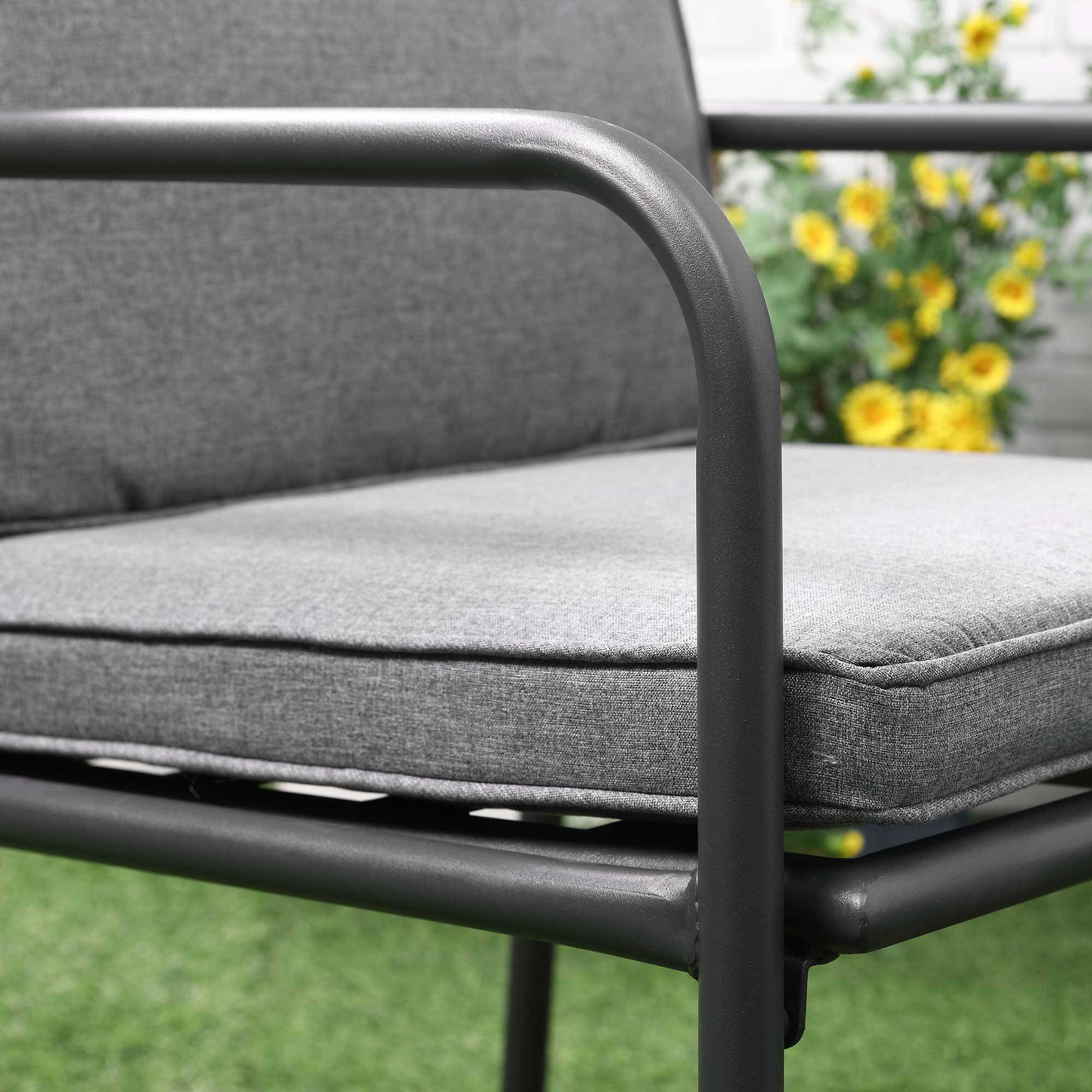 Outsunny - Ensemble salon de jardin 4 places 4 pièces - 8 coussins déhoussables inclus - métal époxy polyester gris - Outsunny - Imagen 6