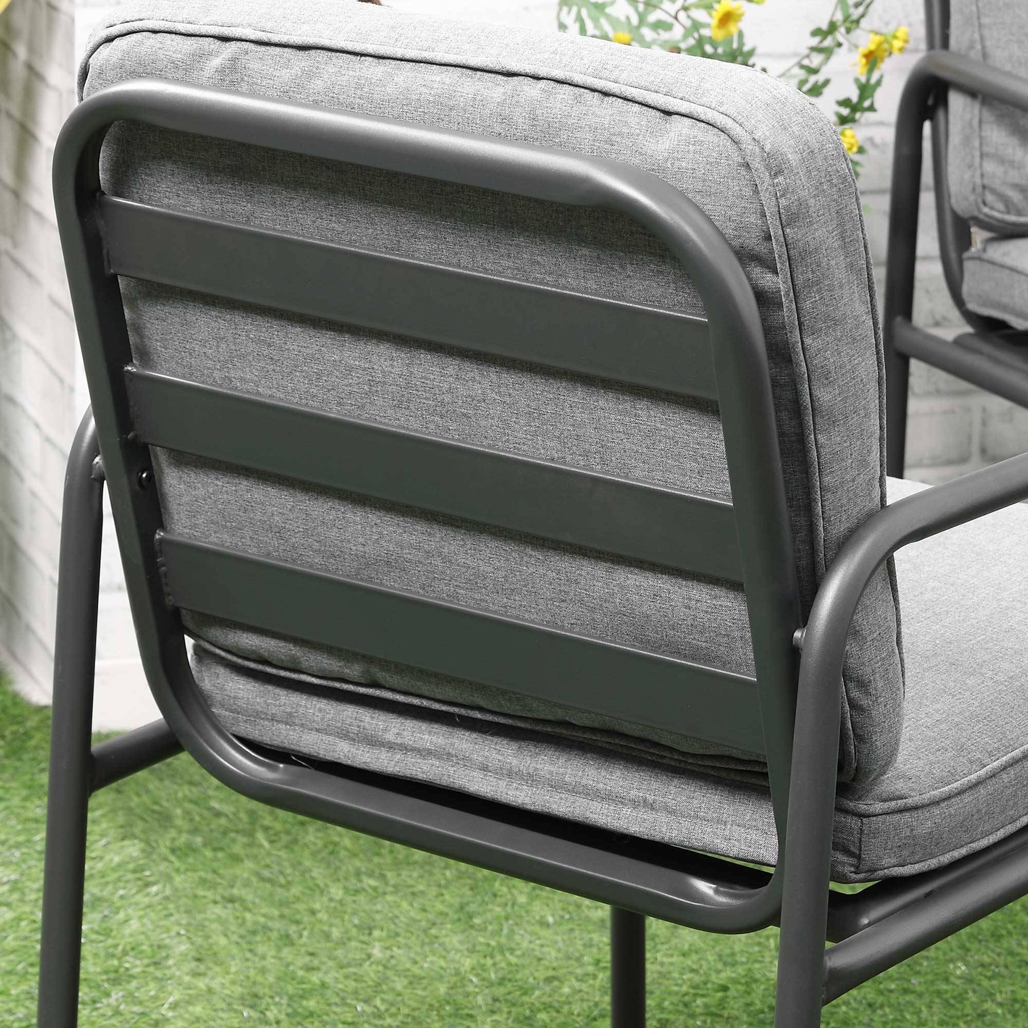Outsunny - Ensemble salon de jardin 4 places 4 pièces - 8 coussins déhoussables inclus - métal époxy polyester gris - Outsunny - Imagen 4
