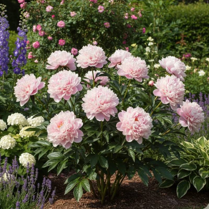 Pivoine herbacée Reine Hortense à fleurs Rose/ - feuillage Caduc - Pot de 2L - 10/20 cm - Imagen 1