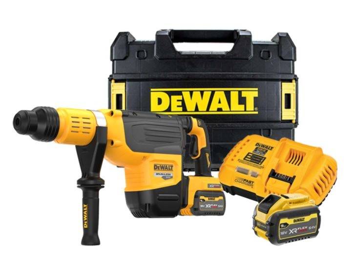 Perforateur SDS-Max XR Flexvolt 54V 13,3J - DEWALT - avec 2 batteries 54V 3Ah - chargeur - coffret - DCH735X2-QW - Image 1