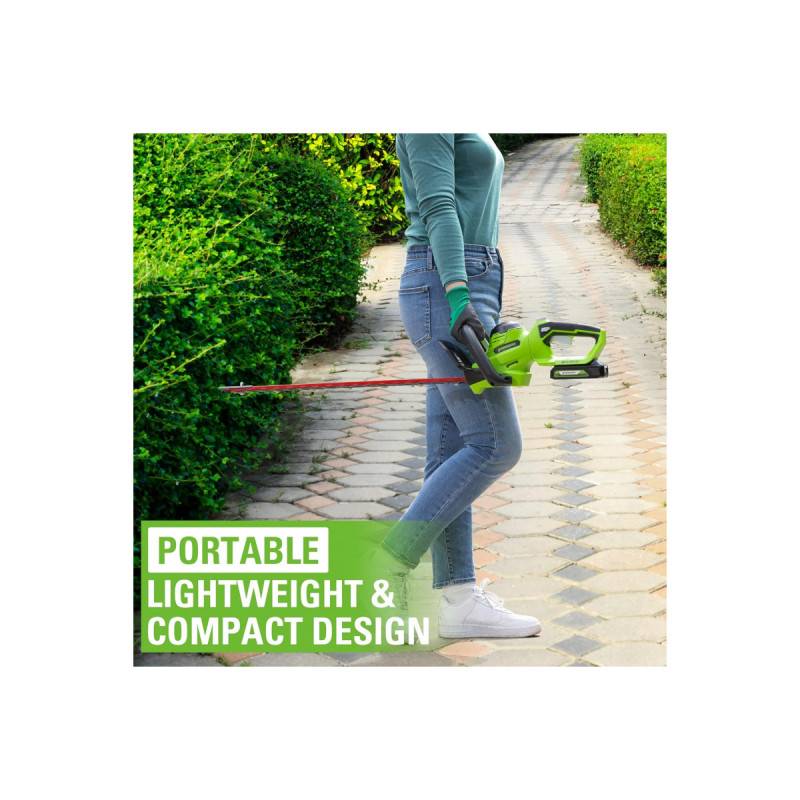 Greenworks - Taille-haies 51cm 24V GREENWORKS - Batterie 2,0Ah - Chargeur - G24HT56IIK2 - Image 2