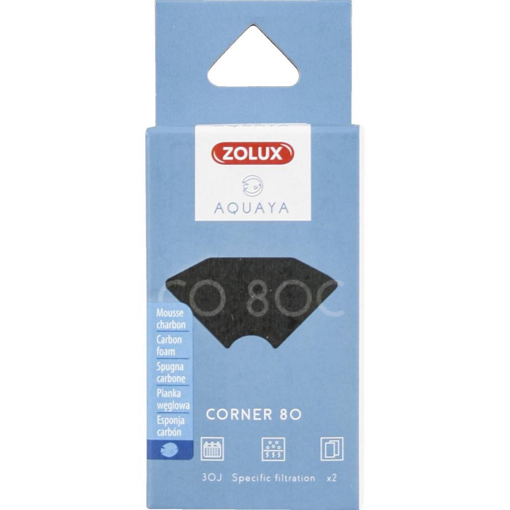 Zolux - Filtre pour pompe corner 80, filtre CO 80 C mousse charbon x 2. pour aquarium. - Imagen 1